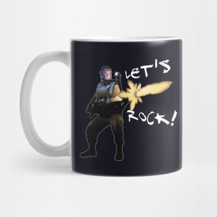 Aliens (1986) Vasquez: LET'S ROCK! (fire opacity: 100%) Mug